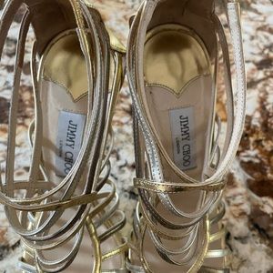 Jimmy Choo Metallic Back Zip Stilettos